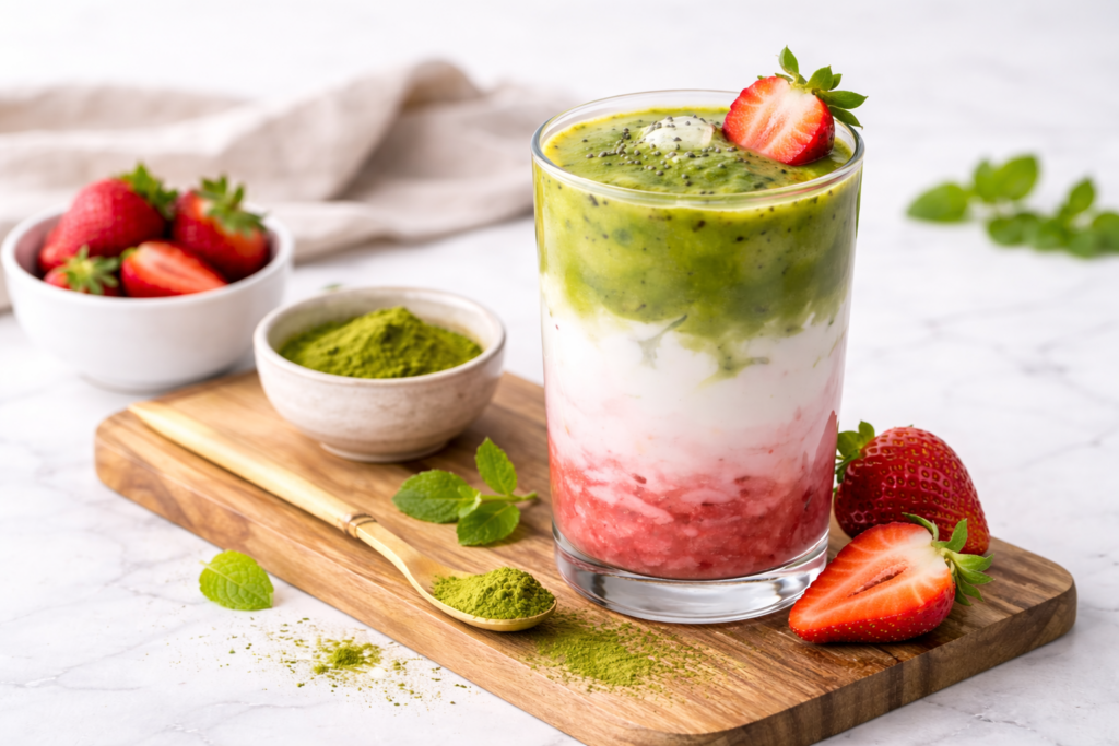 Strawberry Matcha Latte